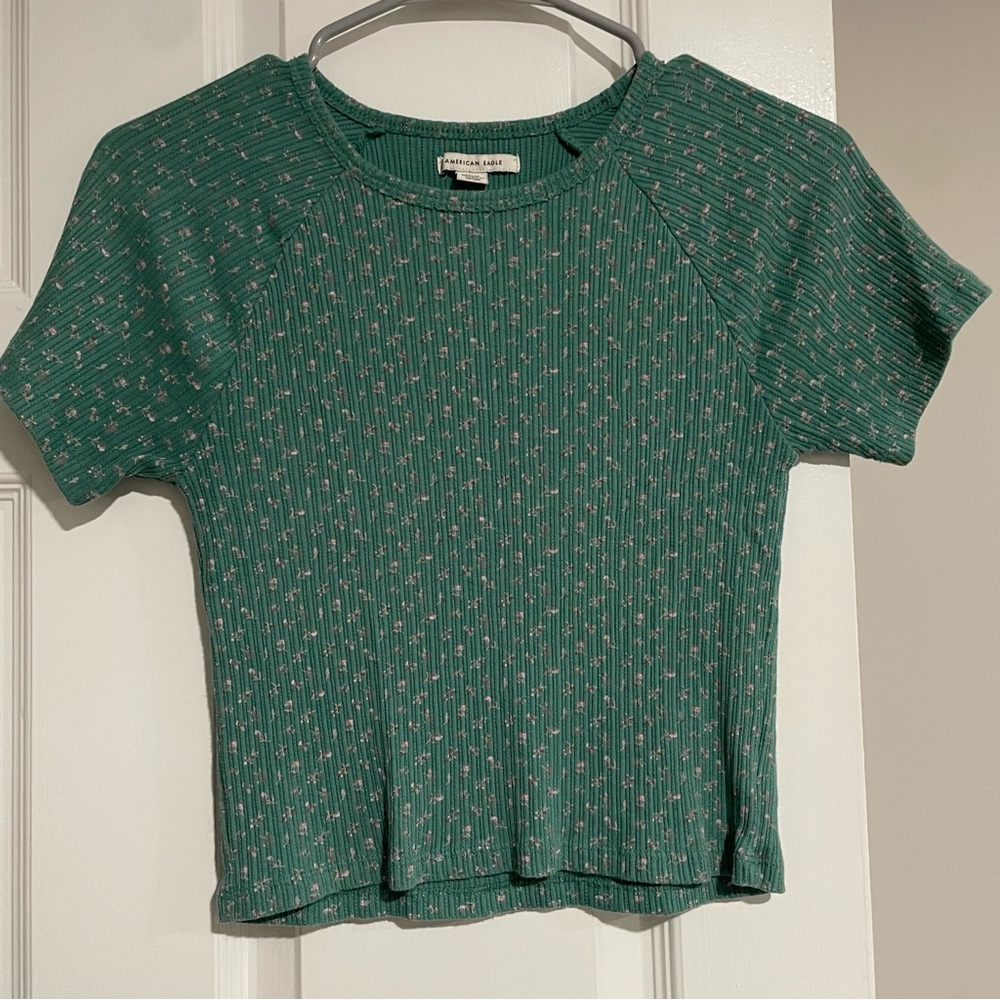 American Eagle Ribbed Cropped Top